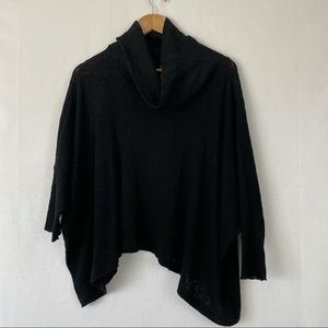 Free People Beach Black Turtleneck Poncho Sz S